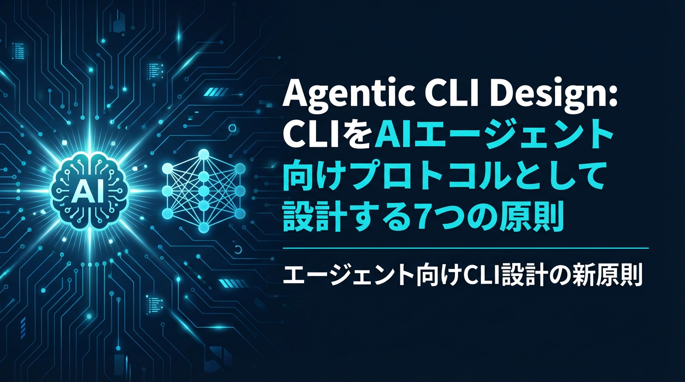 Agentic CLI Design: CLIをAIエージェント向けプロトコルとして設計する7つの原則 cover image