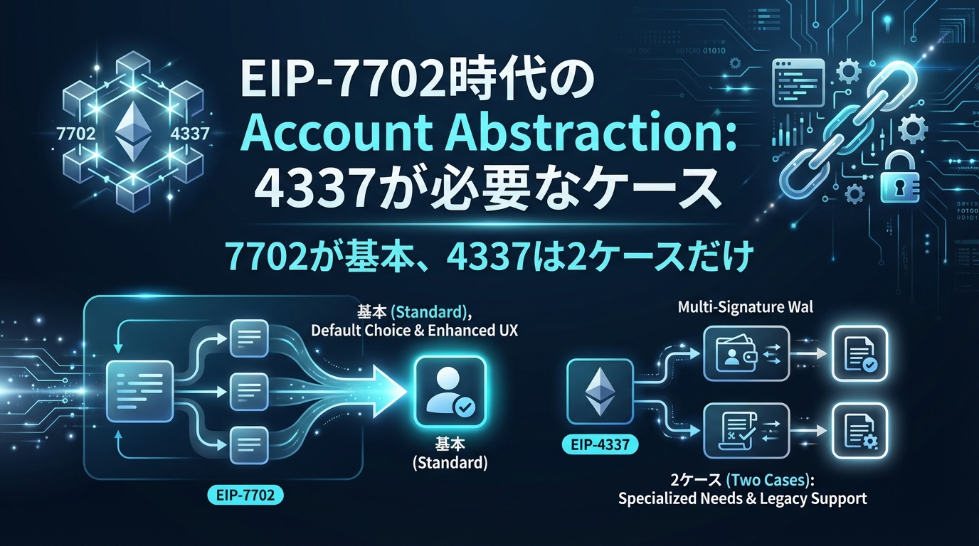 EIP-7702時代のAccount Abstraction: 4337が必要なケース cover image