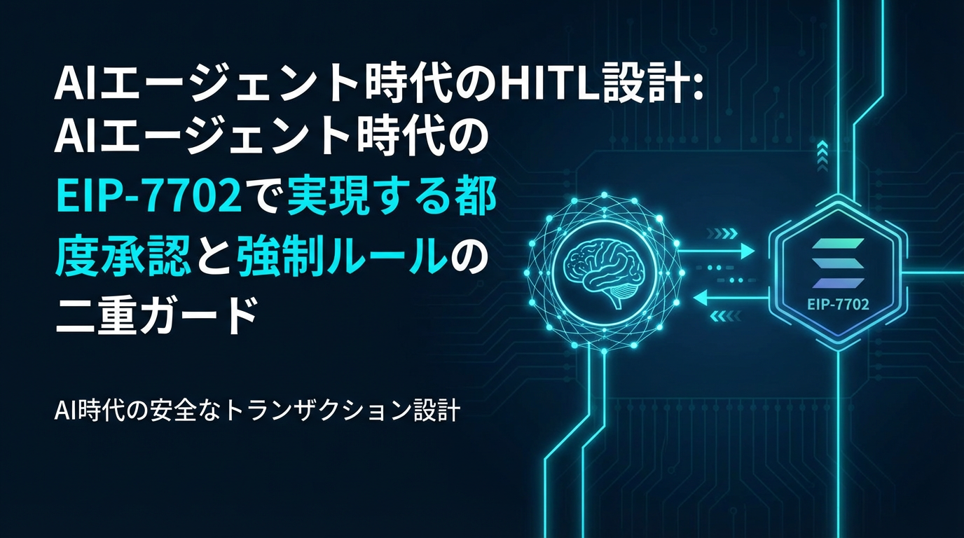 AIエージェント時代のHITL設計: EIP-7702で実現する都度承認と強制ルールの二重ガード cover image