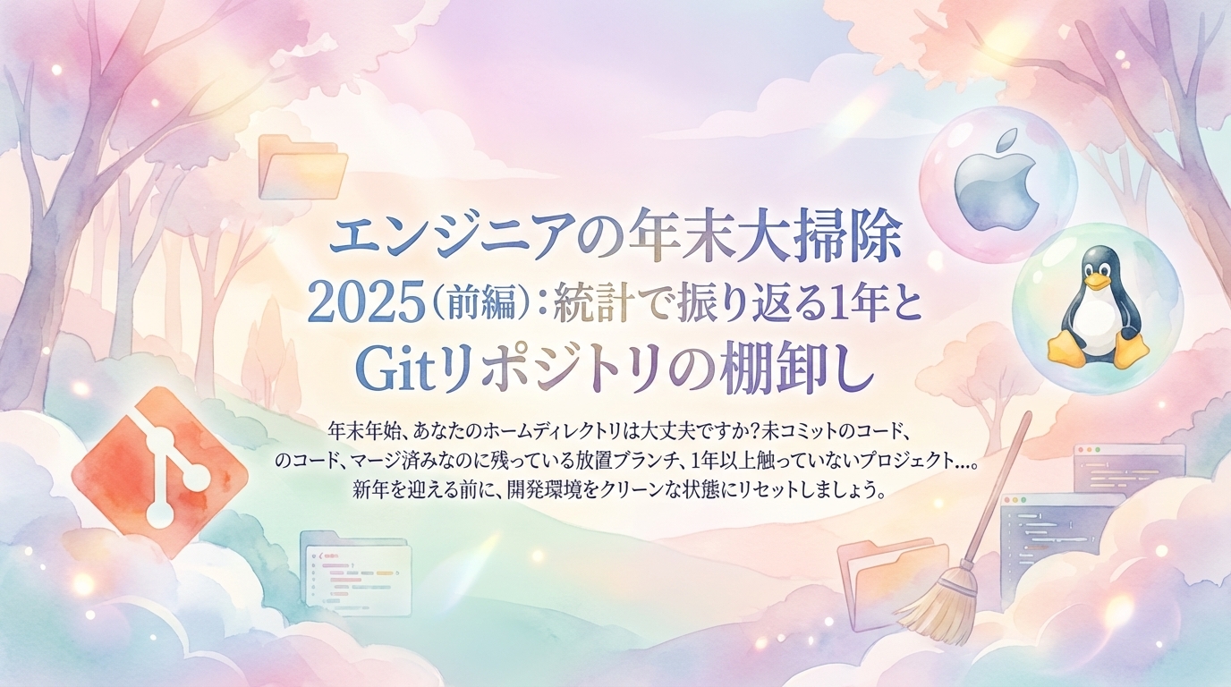 エンジニアの年末大掃除 2025（前編）：統計で振り返る1年とGitリポジトリの棚卸し