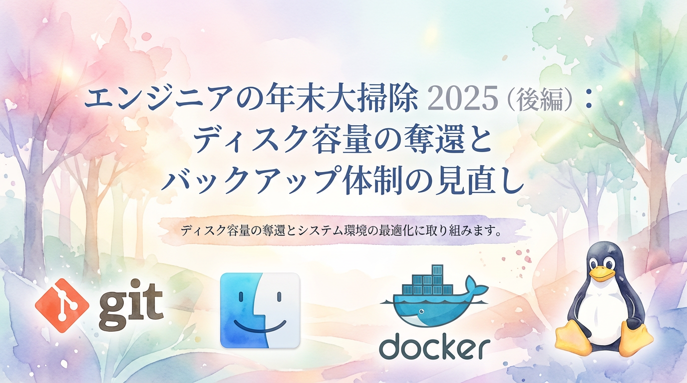 エンジニアの年末大掃除 2025（後編）：ディスク容量の奪還とバックアップ体制の見直し