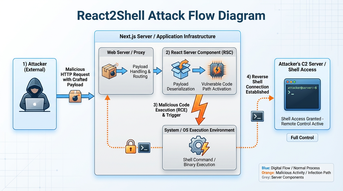React2Shell攻撃フロー
