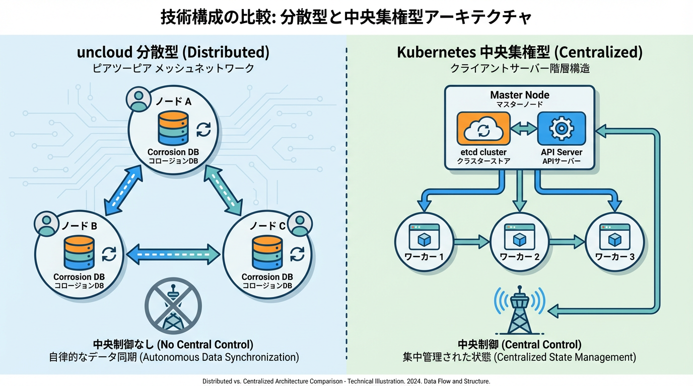 uncloudとKubernetesのアーキテクチャ比較
